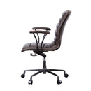 Zooey Office Chair, Distress Chocolate Top Grain Leather Acme