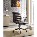 Zooey Office Chair, Distress Chocolate Top Grain Leather Acme