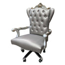 Versailles Executive Office Chair, Silver Faux Leather Acme