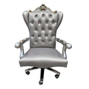 Versailles Executive Office Chair, Silver Faux Leather Acme