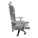 Versailles Executive Office Chair, Silver Faux Leather Acme