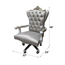 Versailles Executive Office Chair, Silver Faux Leather Acme