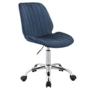 Muata Office Chair, Twilight Blue Velvet & Chrome Finish Acme