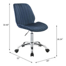 Muata Office Chair, Twilight Blue Velvet & Chrome Finish Acme