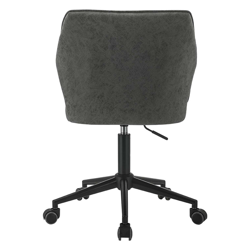 Pakuna Office Chair, Vintage Gray Faux Leather & Black Finish Acme