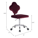 Clover Office Chair, Red Velvet Acme