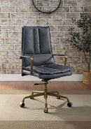 Tinzud Office Chair, Gray Leather Acme