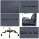 Tinzud Office Chair, Gray Leather Acme