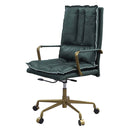 Tinzud Office Chair, Dark Green Top Grain Leather Acme