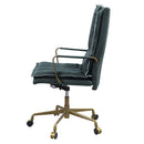 Tinzud Office Chair, Dark Green Top Grain Leather Acme