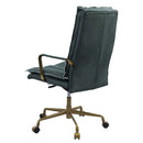 Tinzud Office Chair, Dark Green Top Grain Leather Acme