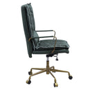 Tinzud Office Chair, Dark Green Top Grain Leather Acme