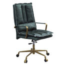 Tinzud Office Chair, Dark Green Top Grain Leather Acme
