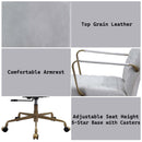 Duralo Office Chair, Vintage White Top Grain Leather Acme