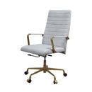Duralo Office Chair, Vintage White Top Grain Leather Acme