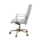 Duralo Office Chair, Vintage White Top Grain Leather Acme