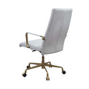 Duralo Office Chair, Vintage White Top Grain Leather Acme