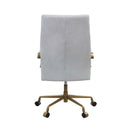 Duralo Office Chair, Vintage White Top Grain Leather Acme