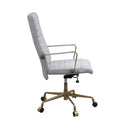 Duralo Office Chair, Vintage White Top Grain Leather Acme