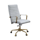 Duralo Office Chair, Vintage White Top Grain Leather Acme