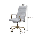 Duralo Office Chair, Vintage White Top Grain Leather Acme