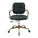 Siecross Office Chair, Emerald GreenTop Grain Leather Acme