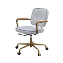 Siecross Office Chair, Vintage White Top Grain Leather Acme
