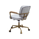 Siecross Office Chair, Vintage White Top Grain Leather Acme