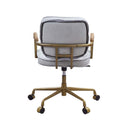 Siecross Office Chair, Vintage White Top Grain Leather Acme