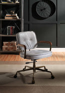 Siecross Office Chair, Vintage White Top Grain Leather Acme