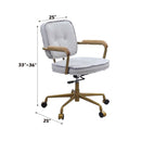 Siecross Office Chair, Vintage White Top Grain Leather Acme
