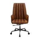 Salvol Office Chair, Sahara Top Grain Leather & Aluminum Acme