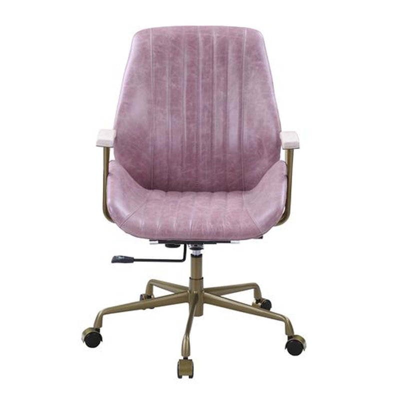 Hamilton Office Chair, Pink Top Grain Leather Acme