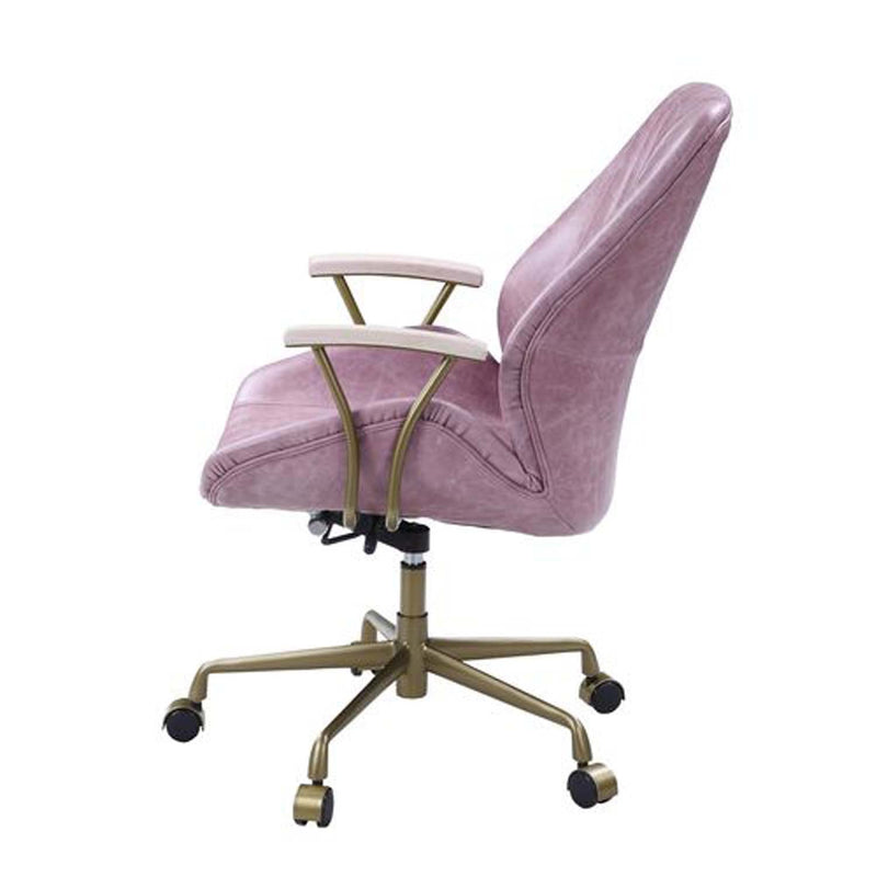 Hamilton Office Chair, Pink Top Grain Leather Acme