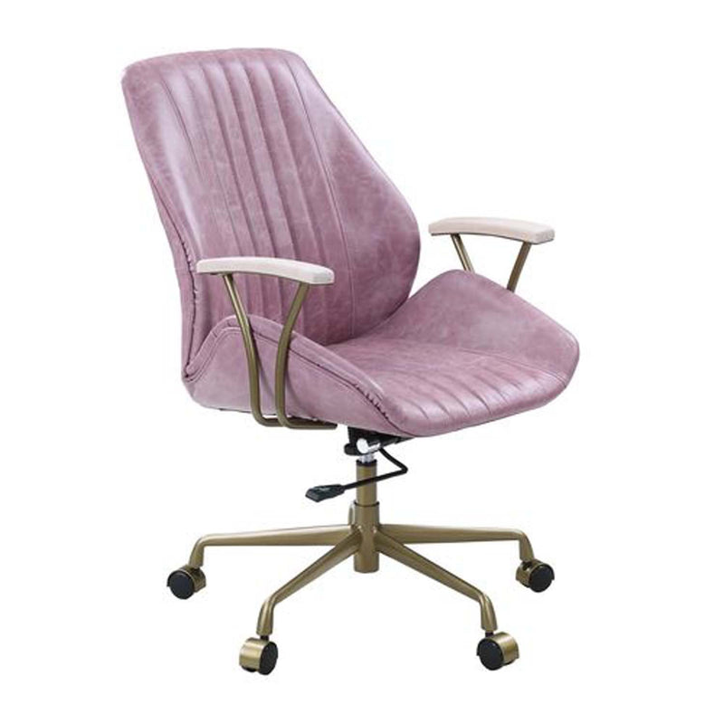 Hamilton Office Chair, Pink Top Grain Leather Acme
