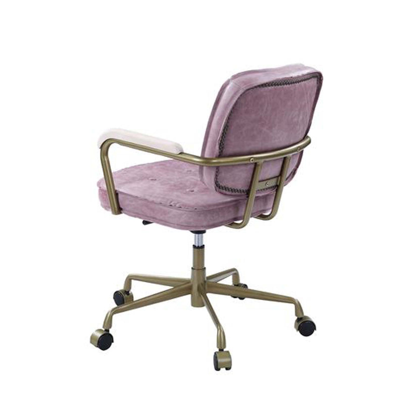 Siecross Office Chair, Pink Top Grain Leather Acme