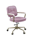 Siecross Office Chair, Pink Top Grain Leather Acme