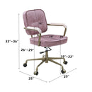 Siecross Office Chair, Pink Top Grain Leather Acme