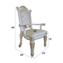 Vendome Executive Office Chair, Faux Leather & Antique Pearl Finish Acme