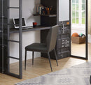 Cargo Chair, Gray Faux Leather & Gunmetal Finish Acme