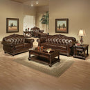 Anondale Ottoman, Espresso Top Grain Leather Match & Cherry Finish Acme