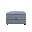 Bois II Ottoman w/Storage, Gray Velvet Acme