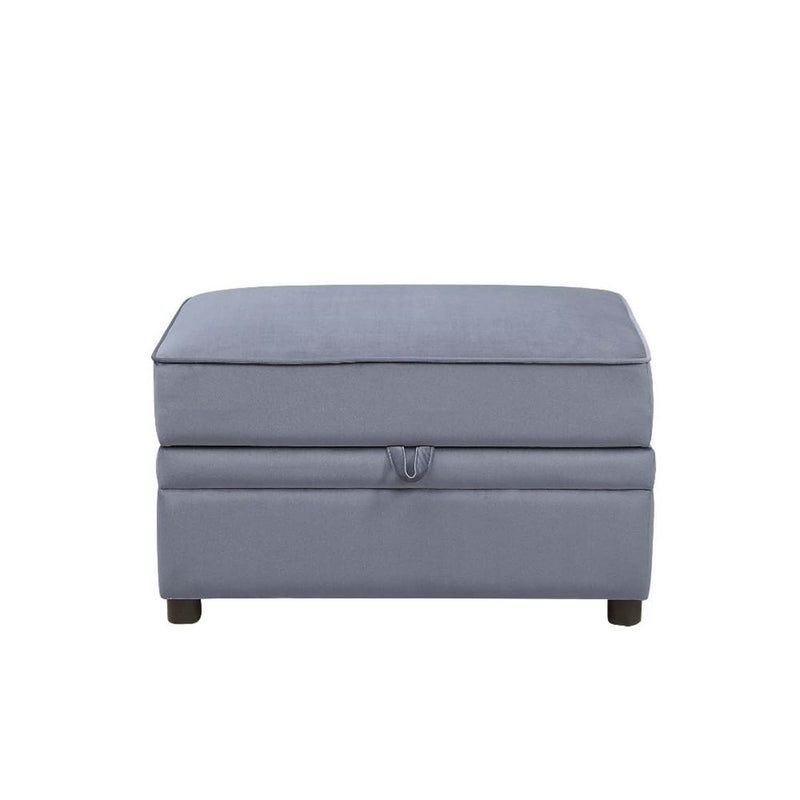 Bois II Ottoman w/Storage, Gray Velvet Acme