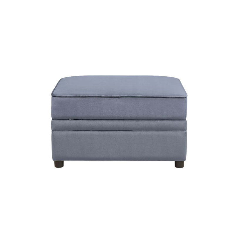 Bois II Ottoman w/Storage, Gray Velvet Acme