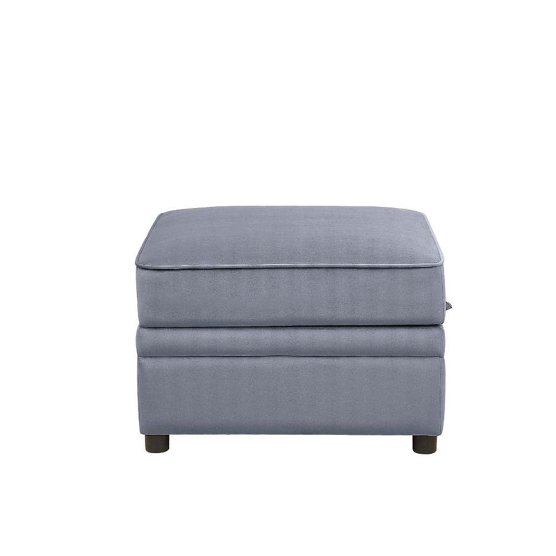 Bois II Ottoman w/Storage, Gray Velvet Acme