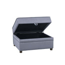 Bois II Ottoman w/Storage, Gray Velvet Acme
