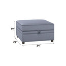 Bois II Ottoman w/Storage, Gray Velvet Acme