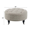 Upendo Ottoman w/Caster, Pattern Fabric Acme