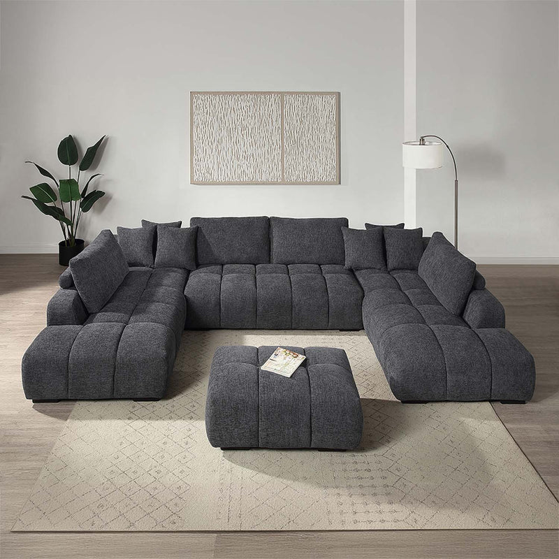 Chosen Ottoman, Gray Chenille Acme