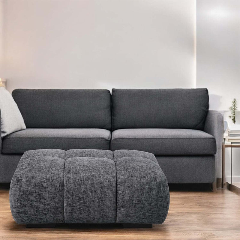 Chosen Ottoman, Gray Chenille Acme